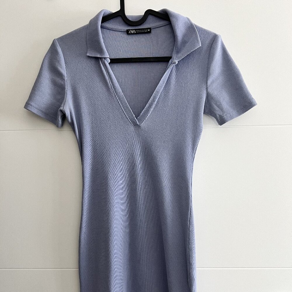 Zara Ribbed Polo Mini Dress